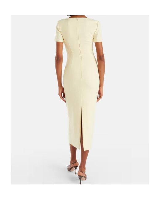 Roland Mouret Metallic Draped Crepe Cocktail Dress