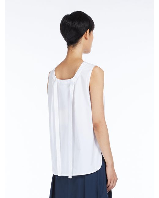 Max Mara White 'S Sleeveless Poplin Top