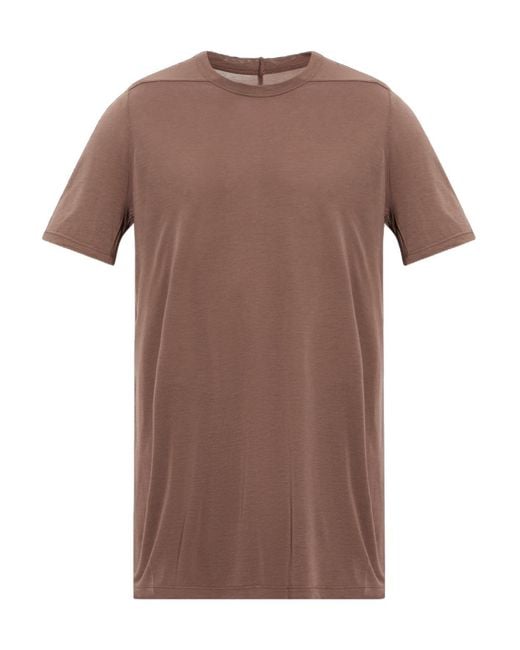 Rick Owens Brown Crew Neck Short-Sleeved T-Shirt for men