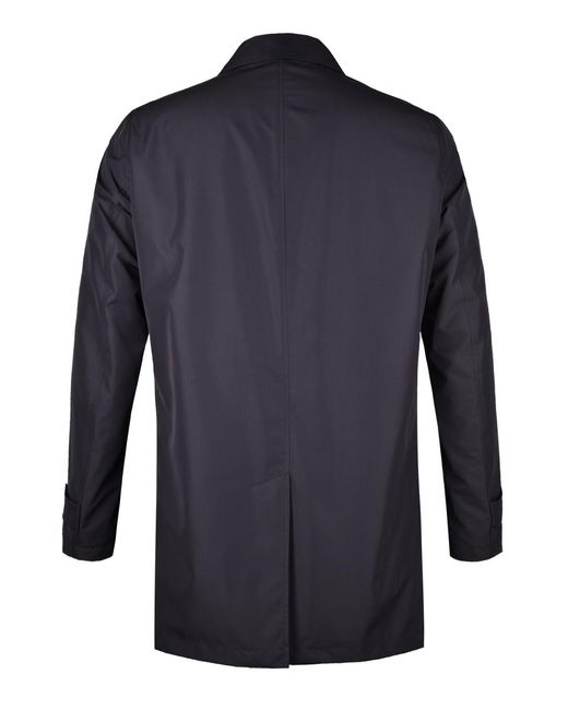 Herno Blue Single-Breasted Buttoned Shirt Coat for men