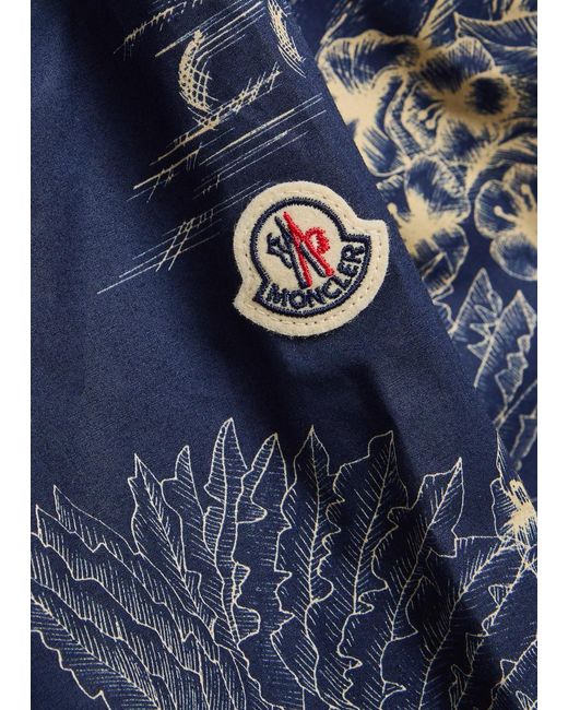 Moncler Blue Casual Patterned Swim Trunks for men