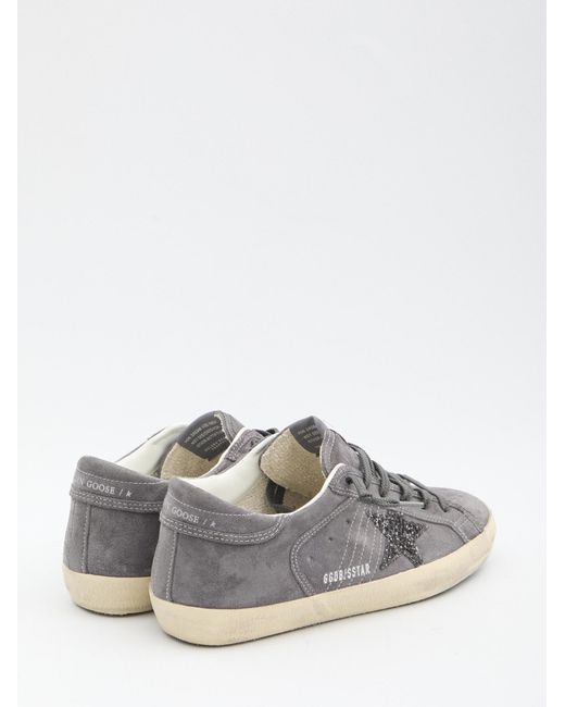 Golden Goose Deluxe Brand Gray Super Star Embellished Sneakers