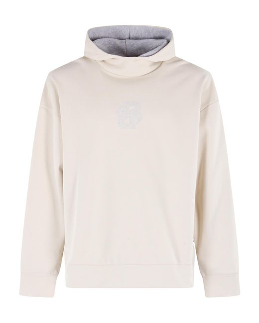 Boss White Boss Long Sleeved Floral-Embroidered Hoodie for men