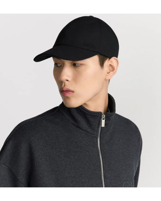Dior Black Homme Logo-Embroidered Baseball Cap for men