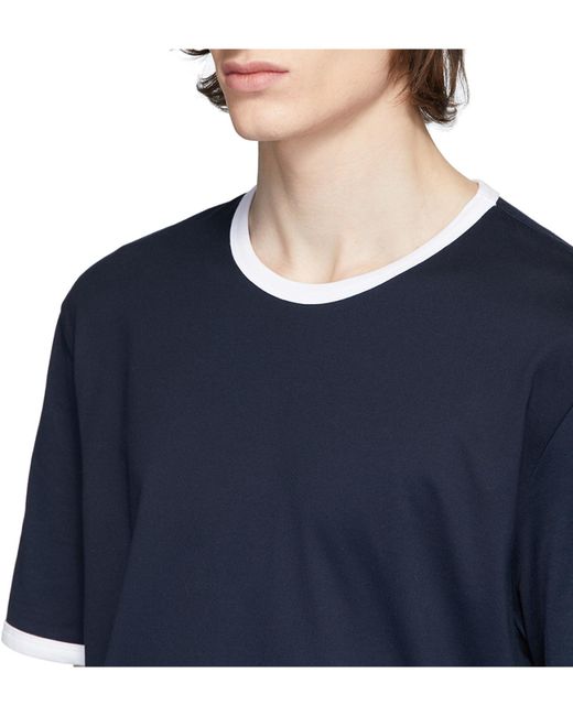 Thom Browne Blue Jersey Ringer T-Shirt for men