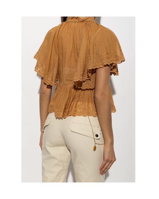 Isabel Marant Brown Short-Sleeved Top