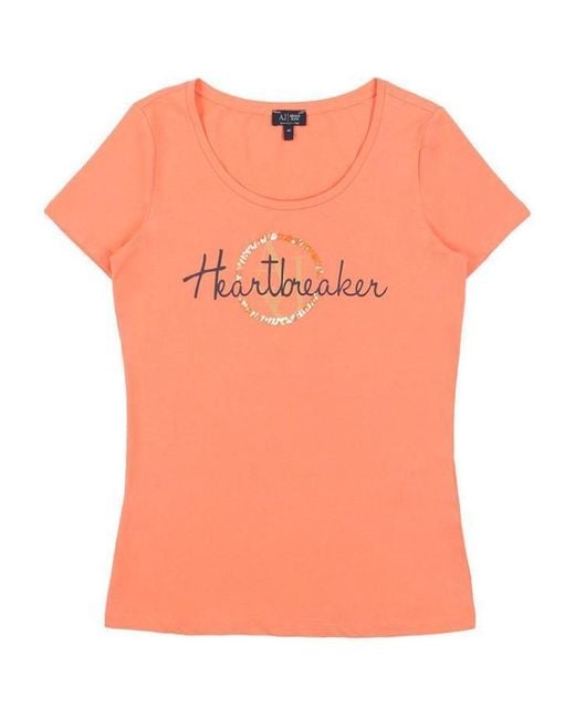 Armani Jeans Orange Item O-Neck Short-Sleeved T-Shirt