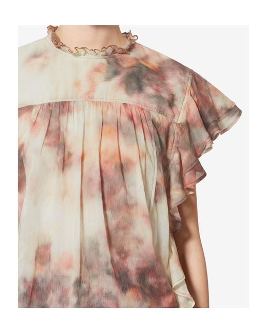 Isabel Marant Pink Isabel Marant Étoile Daliyane Ruffle-Sleeved Blouse