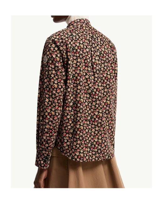 Moncler Brown Corduroy Hooded Shirt Jacket