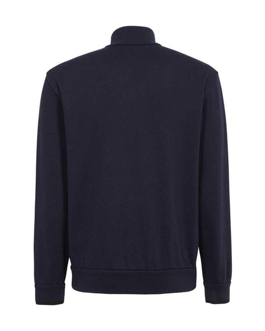 Brioni Blue High-Neck Zipped Sweatshirt for men