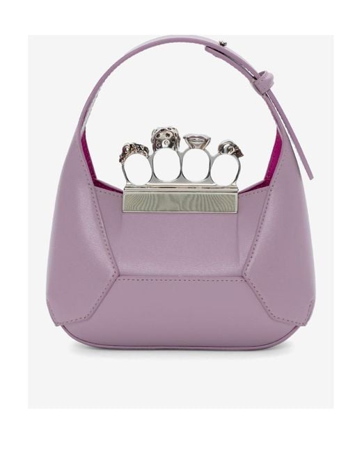 McQueen Purple Jewelled Mini Shoulder Bag