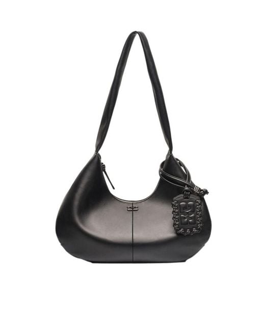 Ganni Black Medium Hobo Bag