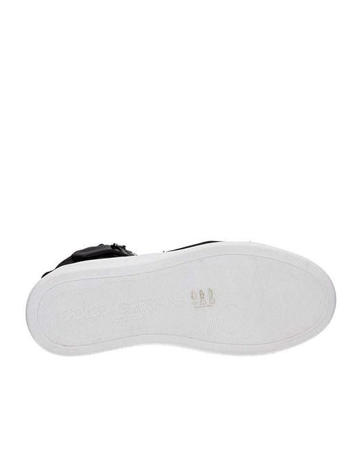 Dolce & Gabbana Black High-Top Strap Casual Shoes