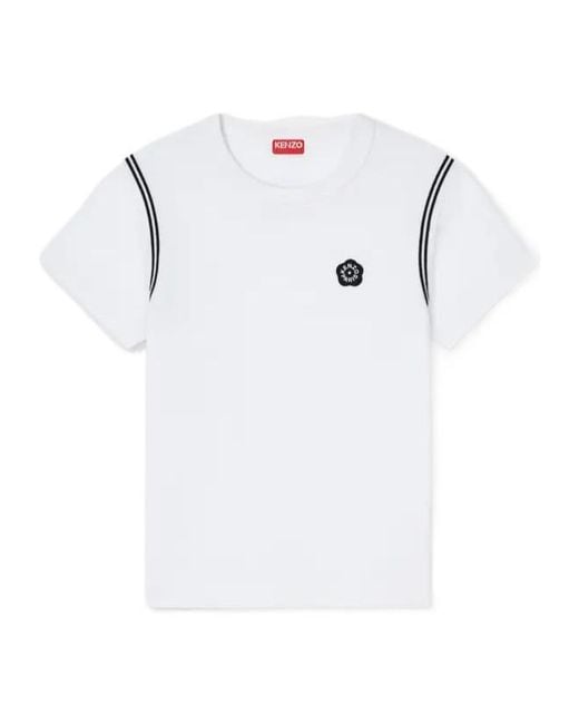 KENZO White Boke Flower 2.0 Embroidered T-Shirt