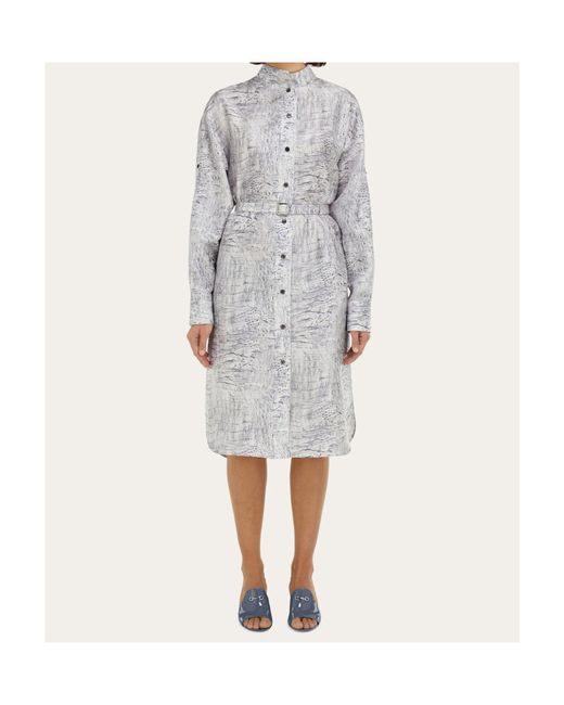 Ferragamo Gray Shirt Dress