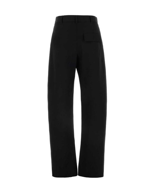 Bottega Veneta Black Straight-Leg Trousers