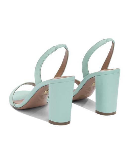 Aquazzura Metallic So Nude Block 85 Heeled Sandals
