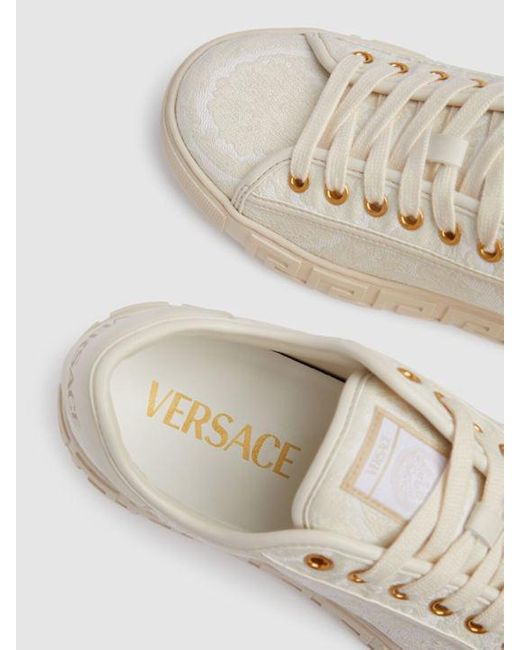 Versace White Lace-Up Low-Cut Casual Shoes for men