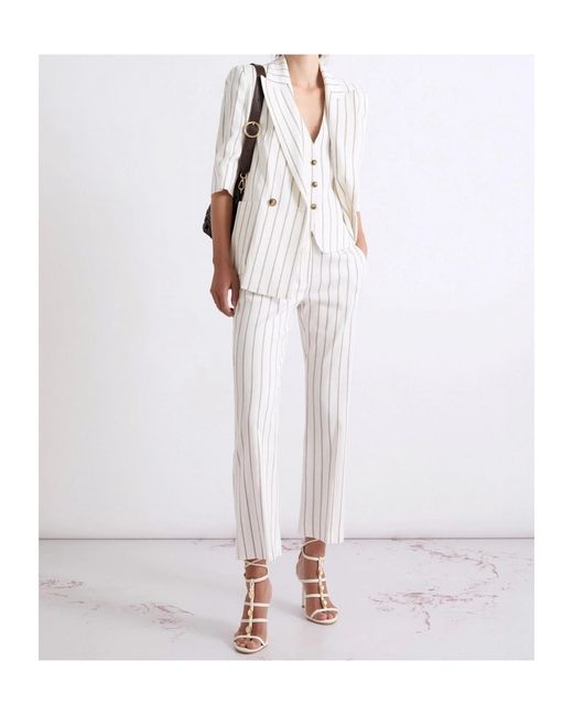 Marella White Striped Jacket
