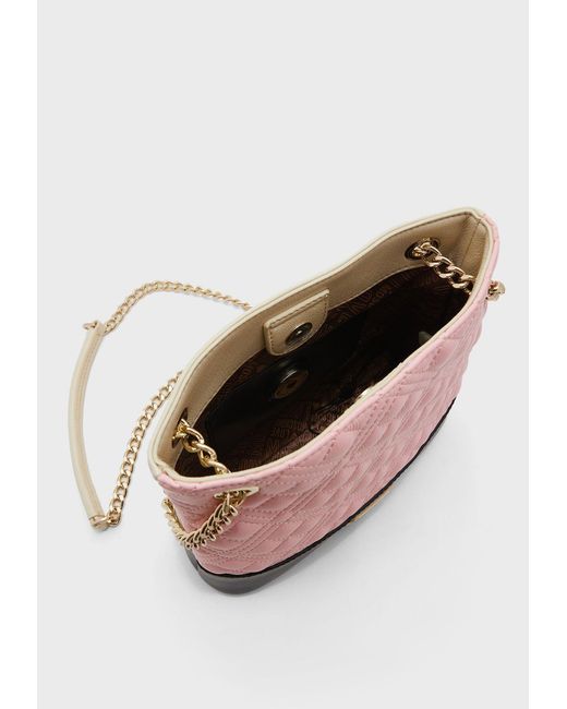Moschino Pink Logo-Plaque Shoulder Bag