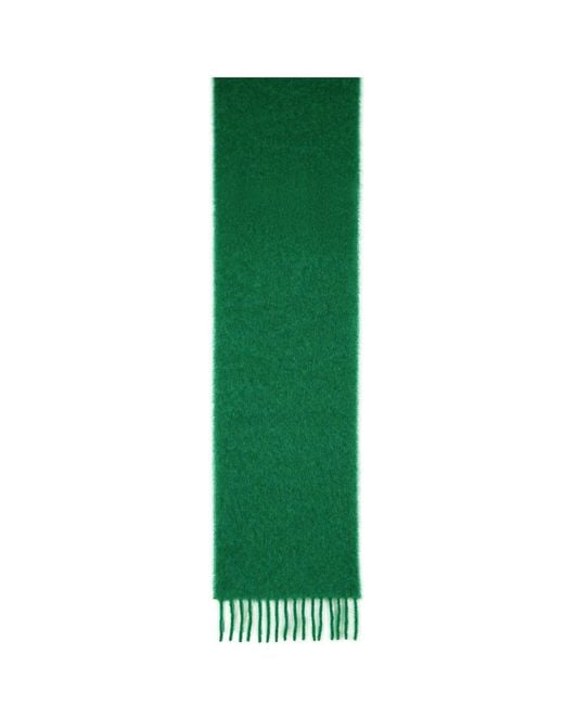 Marni Green Logo Patch Fringed Scarf for men