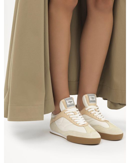 Chloé White Chloé Logo Detailed Lace-Up Sneakers