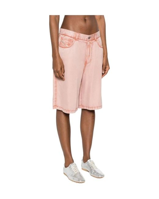 DIESEL Pink P-Desi Trompe L'Oeil Bermuda Shorts