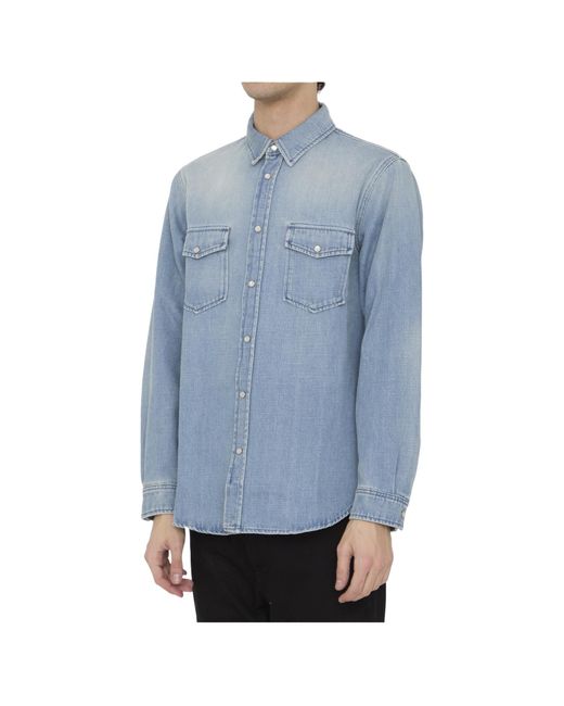 Saint Laurent Blue Oversize Shirt for men
