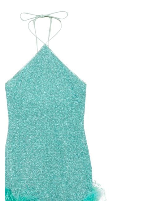Oseree Blue Backless Mini Dress