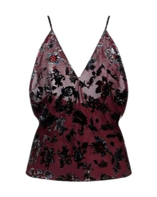 Rag & Bone Red Floral Print Halter Top