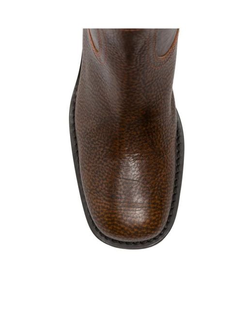 Dries Van Noten Brown Round-Toe Short Boots