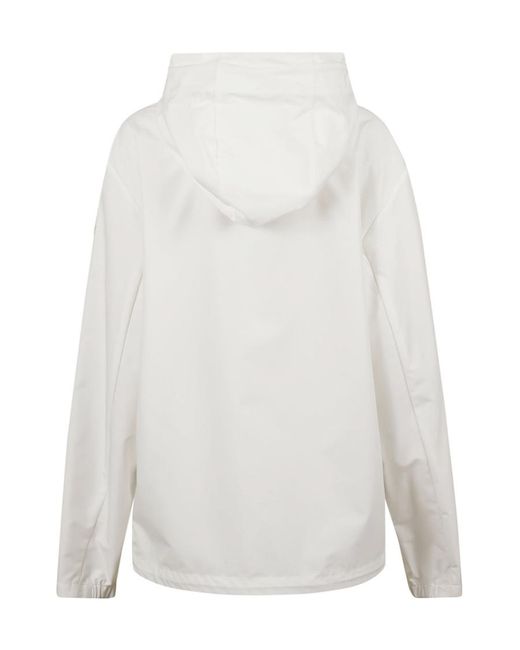 Moncler White Zip-Fastening Hooded Jacket for men