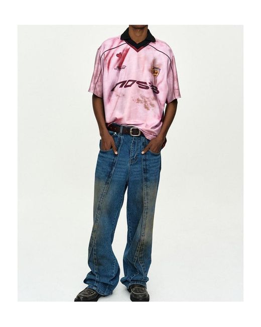 ANDERSSON BELL Blue Layered Wide-Leg Jeans for men