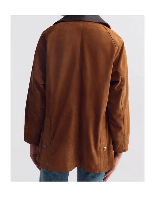 Nili Lotan Brown Snap-Button Long-Sleeve Coat