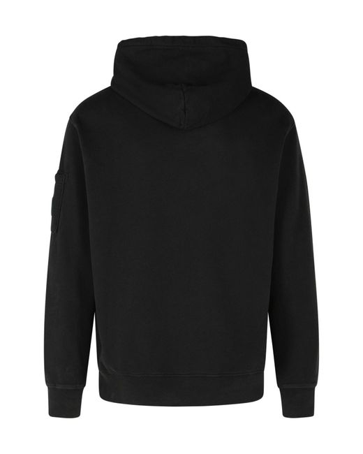 C P Company Black Lens Pocket Hoodie for men