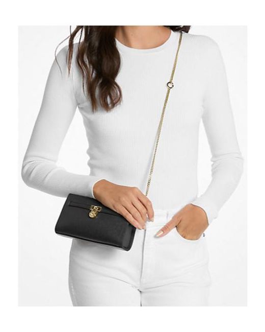 MICHAEL Michael Kors Black Hamilton Moderne Extra-Small Signature Logo Convertible Crossbody Bag
