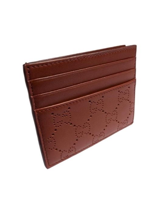 Gucci Brown Aria Card Case for men