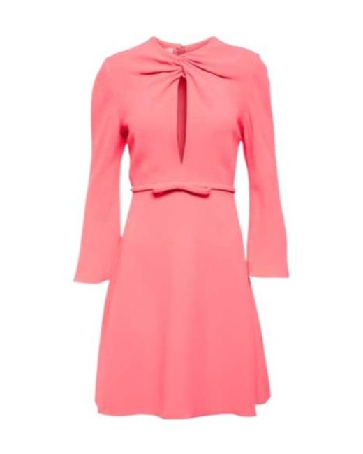 Giambattista Valli Pink Bow-Detail Crepe Minidress