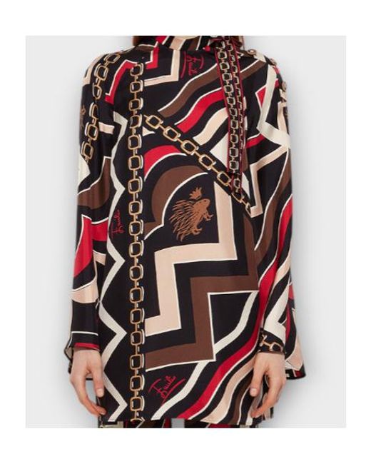 Emilio Pucci Multicolor Striped Print Detail Dress