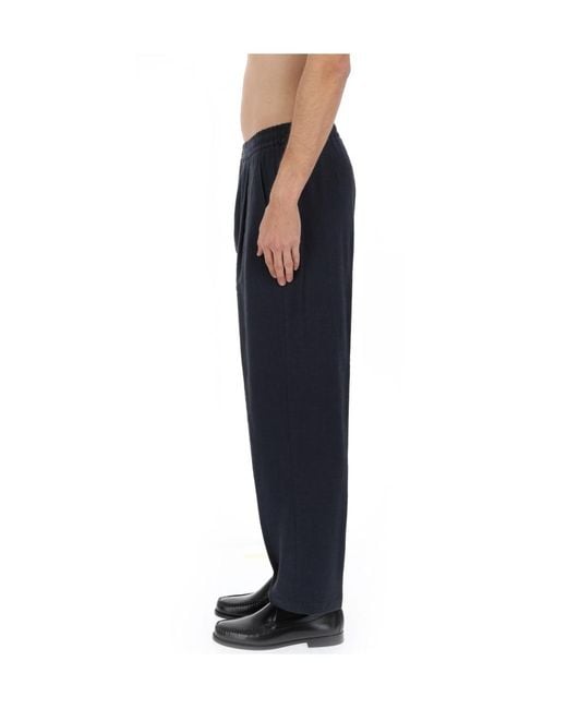 Herno Blue Drawstring Linen Pants for men