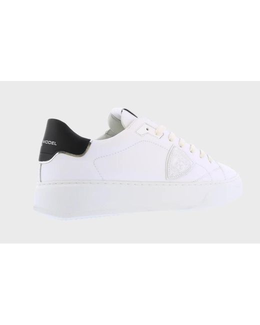 Philippe Model White Strap-Up Casual Sneakers for men