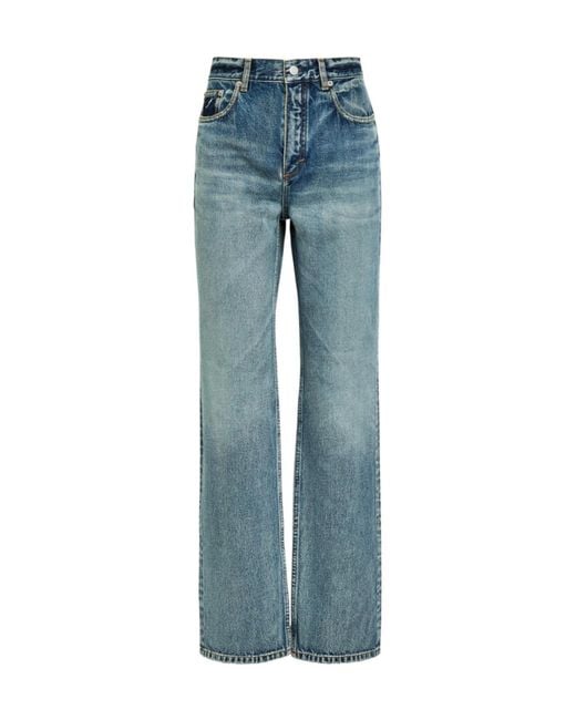 Alaïa Blue Distressed Straight-Leg Jeans