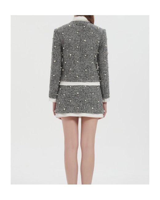 Marissa Chiara Gray Pearl Long-Sleeved Jacket
