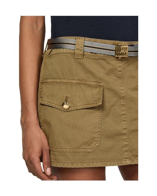 Miu Miu Green Cargo Skirt