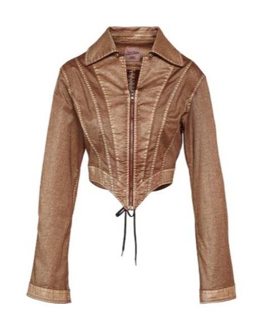 Jean Paul Gaultier Brown Cropped Denim Jacket