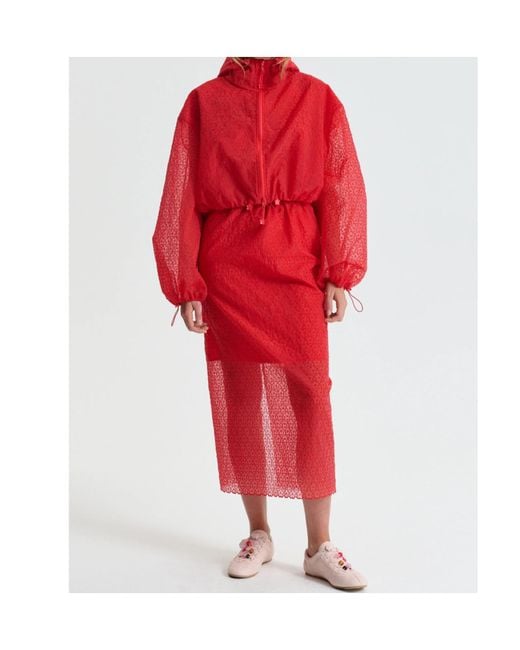 CECILIE BAHNSEN Red Drawstring Jacket