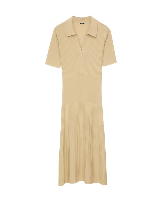 Joseph Natural Flared Hem Midi Polo Dress