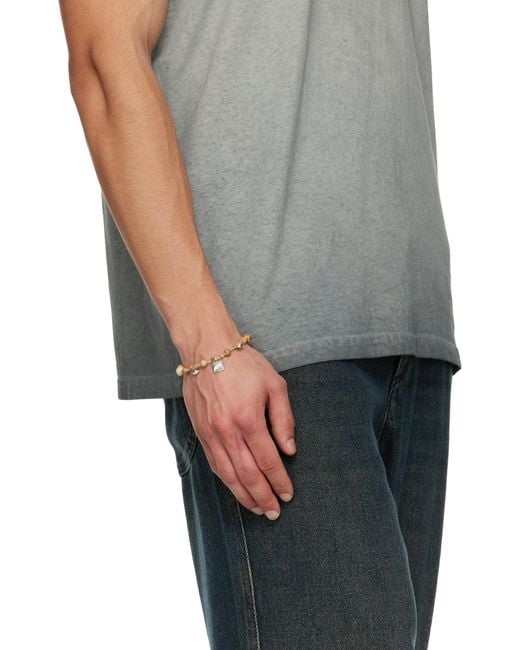 Isabel Marant Metallic Stone Bead Detail Bracelet for men