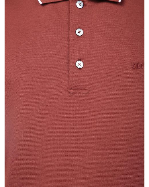 Zegna Logo Embroidered Short-Sleeved Polo Shirt for men