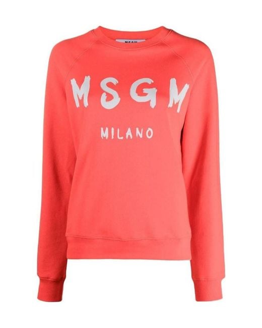 MSGM Pink Logo Details Hoodie
